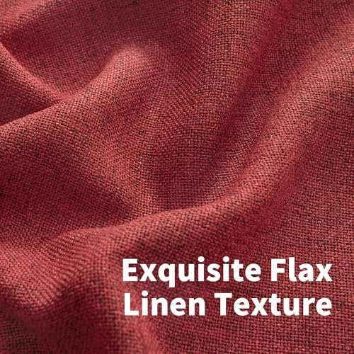 YoungsTex Burgundy Red Linen Curtains - Image 4