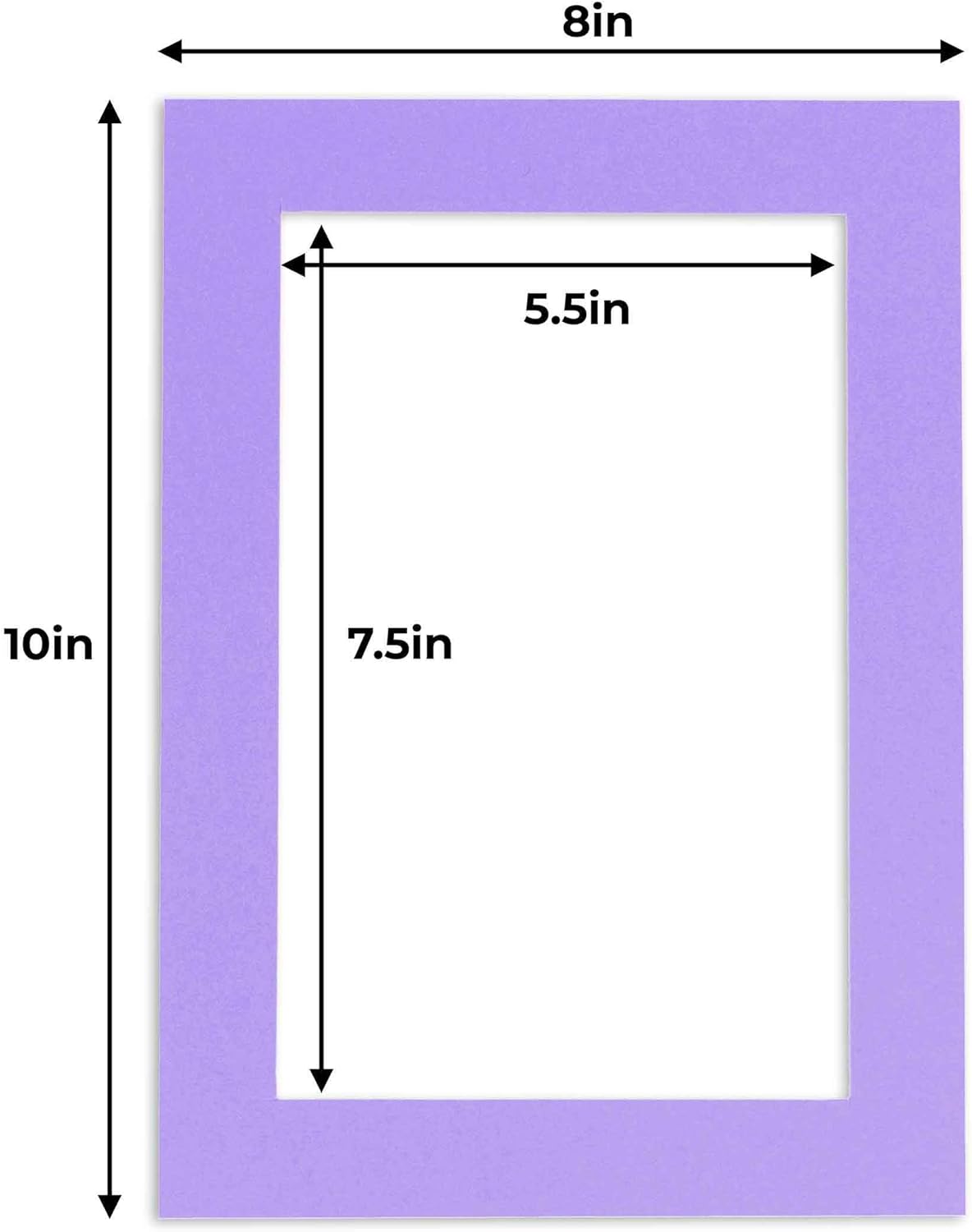 8x10 Mat for 6x8 Photo - Precut Light Purple Picture Matboard for Frames Measuring 8 x 10 Inches - Bevel Cut Matte to Display Art Measuring 6 x 8 Inches - Acid Free ONE MAT
