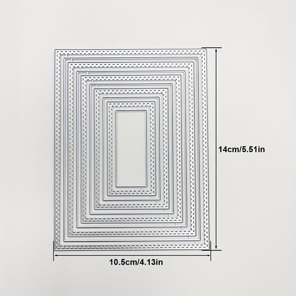 Lapoo Flowers Metal Cutting Die for Scrapbooking - Durable, Cut Stencils for DIY Scrapbook Photo Album Decorative Paper Card, Card Making Supplies (Multiple Dotted Rectangle Boxes 5.5 x 3.9 in)