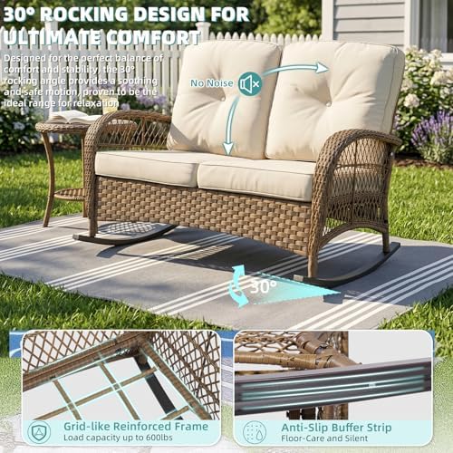 MEETWARM Outdoor Double Rocking Chair - Image 3
