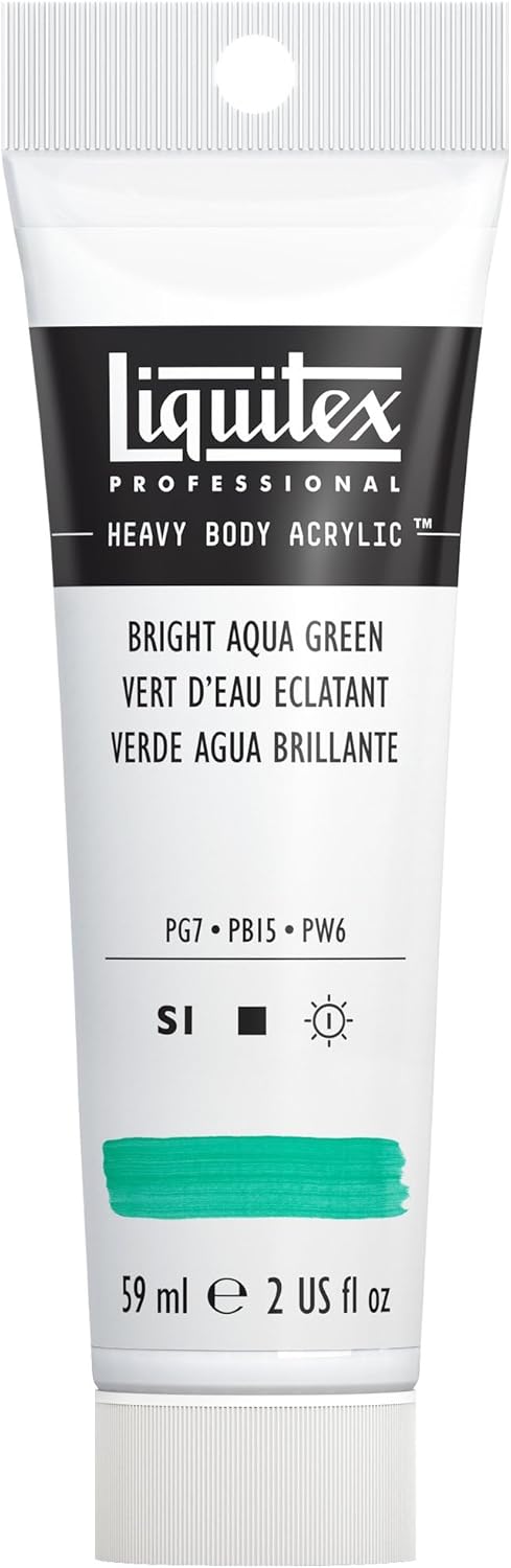 Liquitex Professional Heavy Body Acrylic Paint, 2-oz (59ml) Tube, Bright Aqua Green
