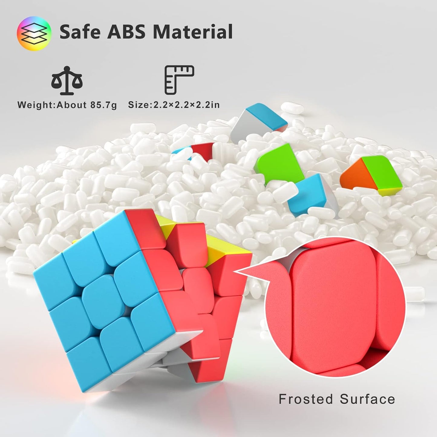 Full Size 3x3x3 Speed Cube Set, 2.2in Puzzle Party Favors Toy Stickerless Magic Cube Set, School Classroom Prize for Students, Birthday Party Stocking Stuffers Gifts for Kids Teens Adults(10 Pack)