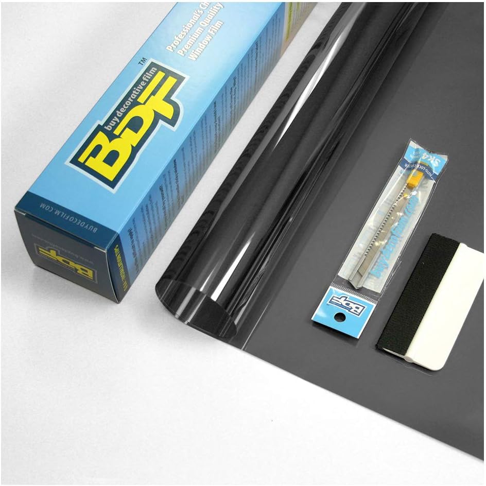 BDF EXNA20 Exterior Window Film Daytime Privacy and Heat Control Natural Black 20 (Dark) - 48in X 7ft
