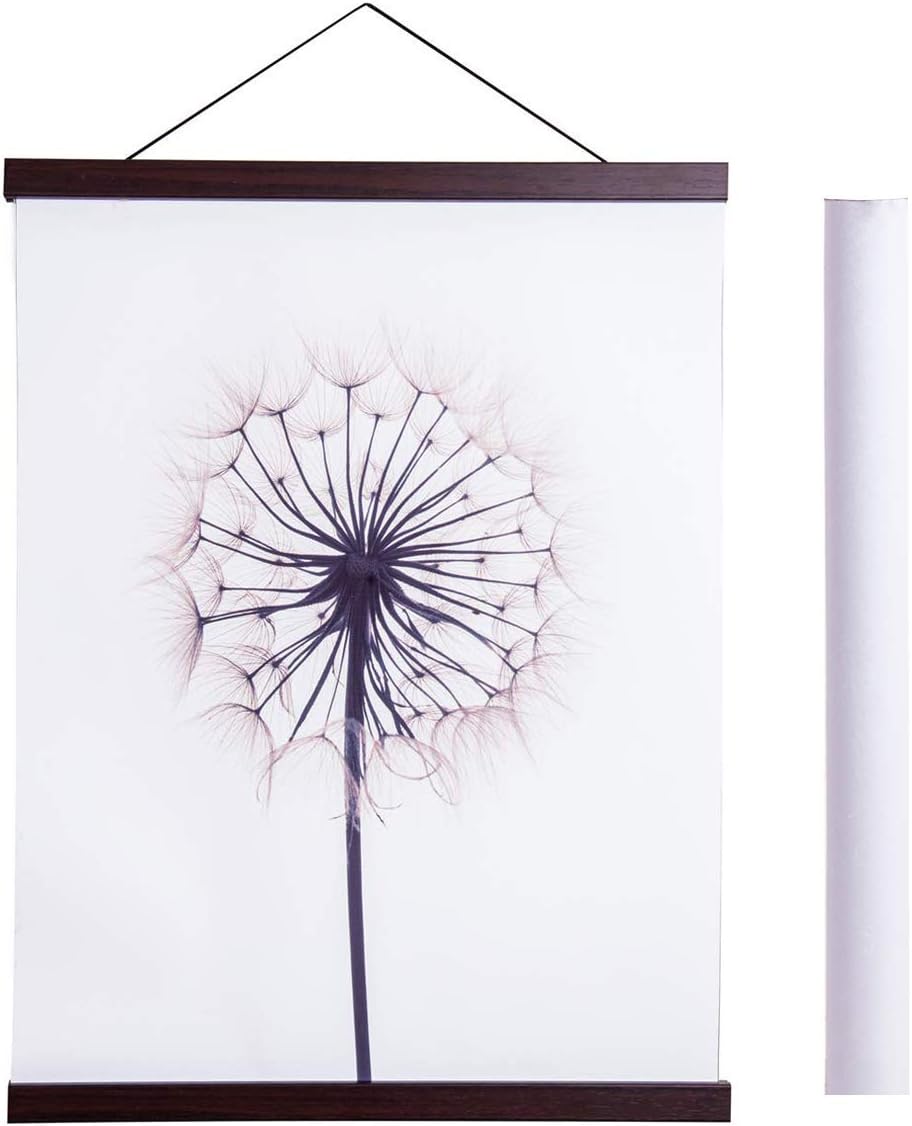 Artmag Magnetic Poster Hanger Frame, 13x19 13x22 13x24 Light Wood Wooden Magnet Canvas Artwork Print Poster Hangers Frames Hanging Kit (Walnut, 13")
