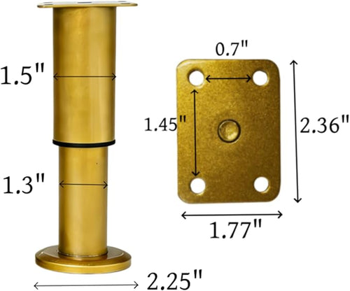 4PCS Adjustable 4.7-7.08 Inch Metal Furniture Legs Brass Furniture Replacement - Image 2