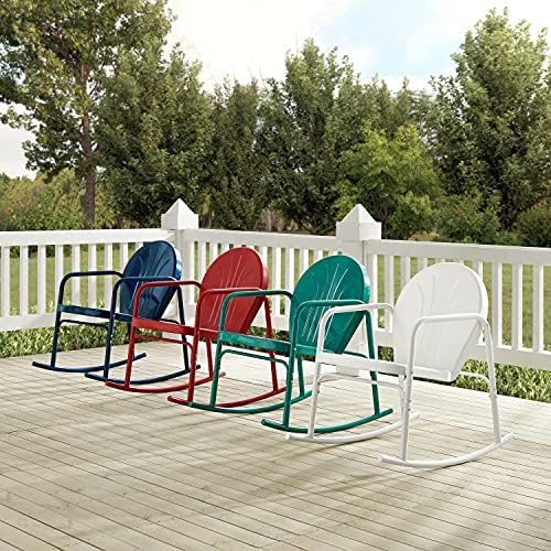 Crosley Furniture Griffith Retro Metal Outdoor Rocking Chairs - Image 2
