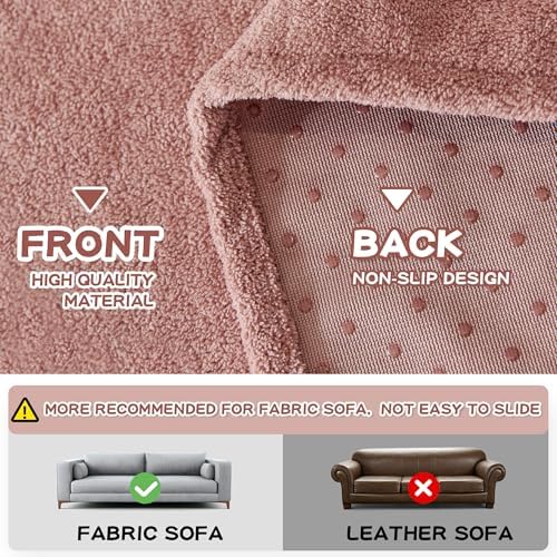 MYSKY HOME Pink Sofa Cover Couch Covers - Image 4
