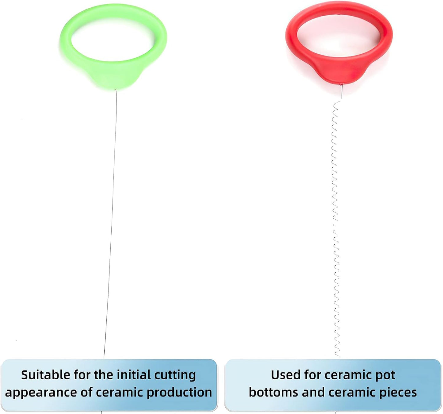 Pottery Wire Tool, Green and Red Handle Standard Clay Wire Cutter for Pottery Wheel and Clay Artists, Pottery Wire Tool Widely Used in Pottery Wheel and Clay Cutting Sculpting Pottery Wire Tools