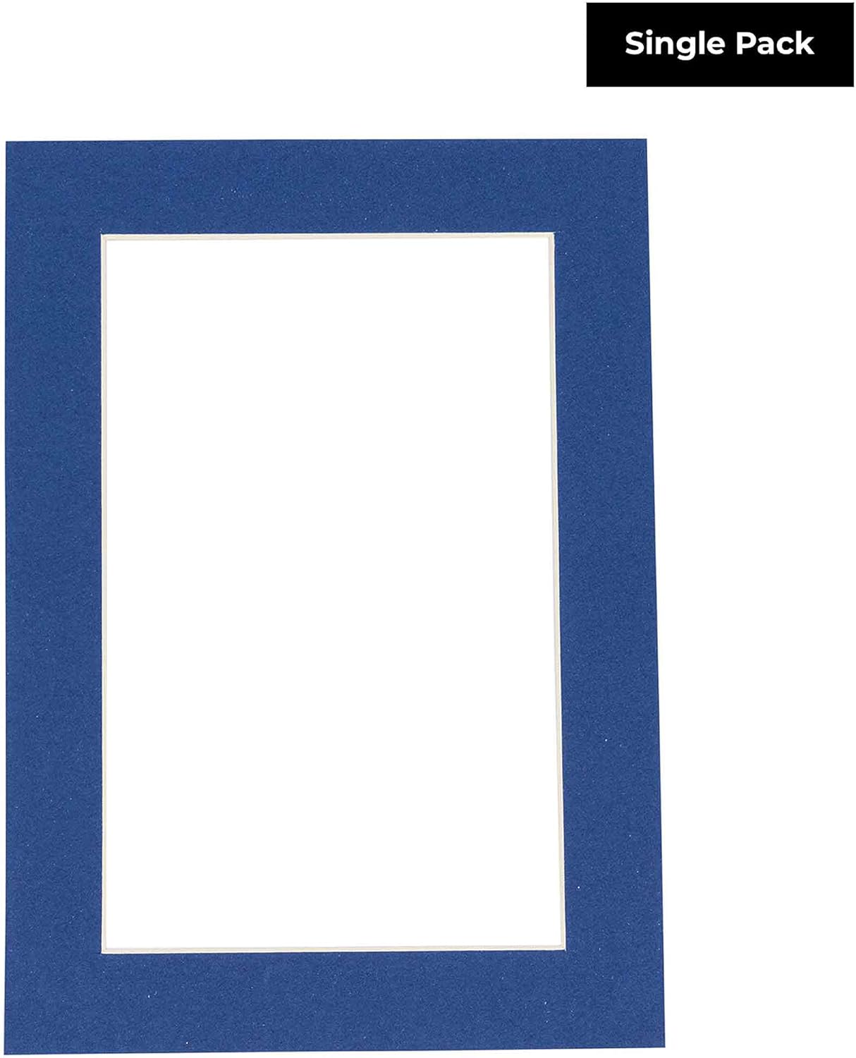 8x10 Mat Bevel Cut for 5x8 Photos - Acid Free Bottle Blue Precut Matboard with Backing Board and Crystal Clear, Self Seal Photo Mat Bag - for Pictures, Photos, Framing - 4-ply Thickness