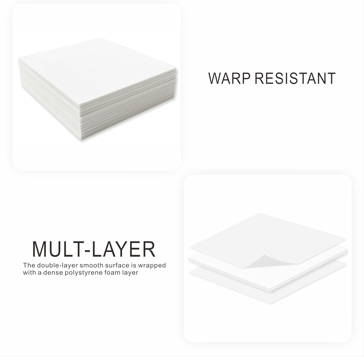 Foam Board 16 x 20 in, ZXUNLIEH 12 Pack White Poster Board, 3/16 in Thick Craft Foam Core Board, Puzzle Board, Double Sided, Foam Sheets for Picture, Project, Presentation, Artwork, Signage and Crafts