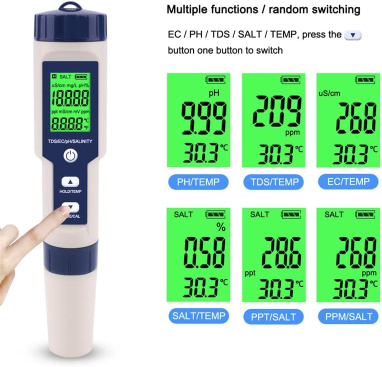 5 in 1 PH Meter Gomass 0.01 High Accuracy ph Tester Digital - Image 2