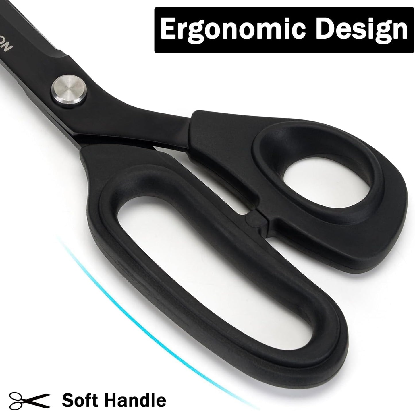 8.5 Inch Tailor Scissors All Purpose, Heavy Duty Premium Stainless Steel Scissors, Comfort Grip Handles for Fabric, Leather, Sewing & Crafting
