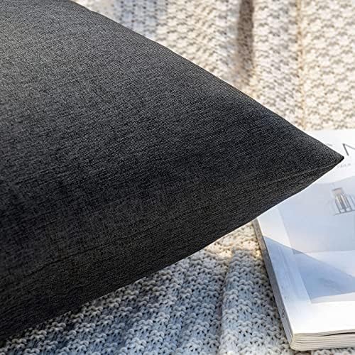 MIULEE Decorative Outdoor Pillow Covers Waterproof 16x16 Black - Image 2