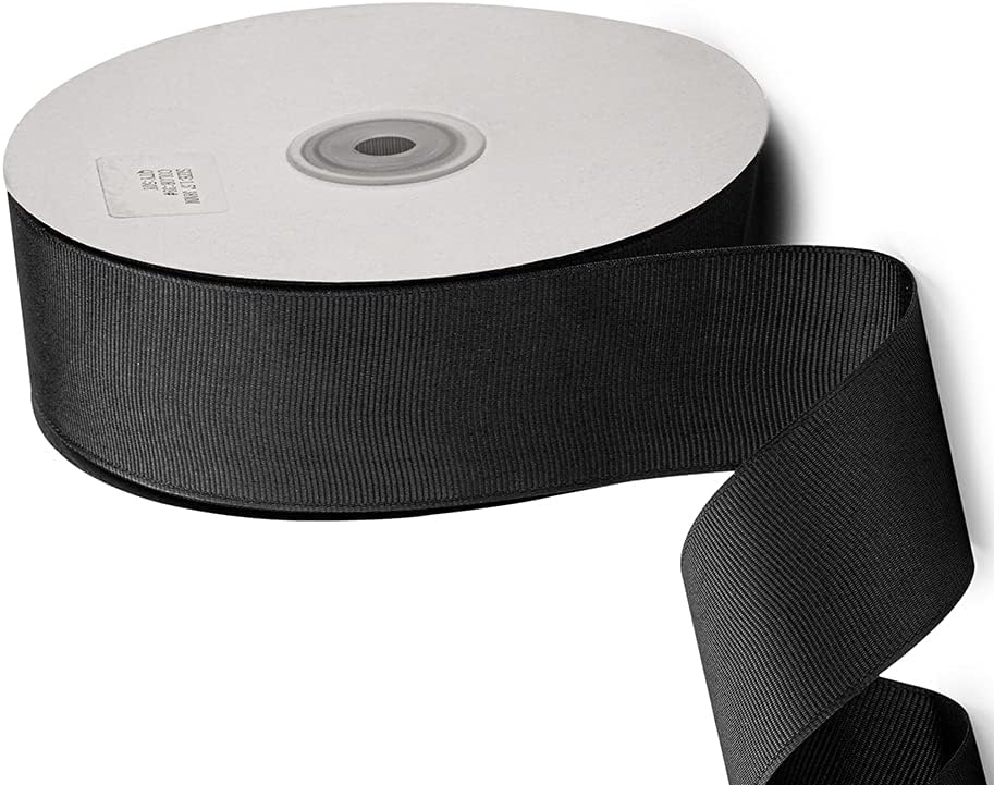 LIUYAXI 1-1/2" X 50 Yards Solid Black Grosgrain Ribbon, Perfect for Crafts, Wedding Decor, DIY Hair Accessories, Sewing, Gift Package Wrapping and More