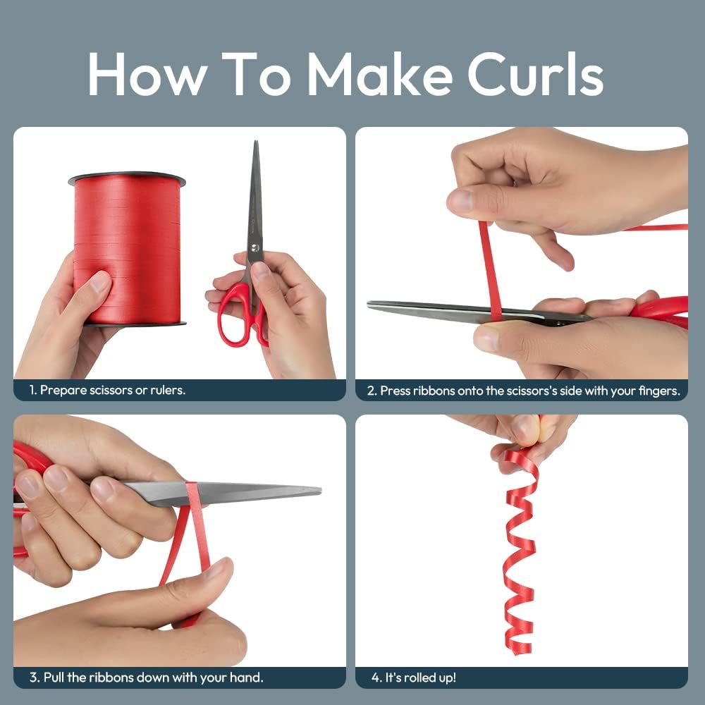 KMER LIFE Premium Blue Shiny Curling Shiny Ribbon, 1/5" Wide x 500 Yards Christmas Curling Ribbons for Gift Wrapping, Party Decoration, Balloon String, Ribbons for Florist Flower (1 Roll)