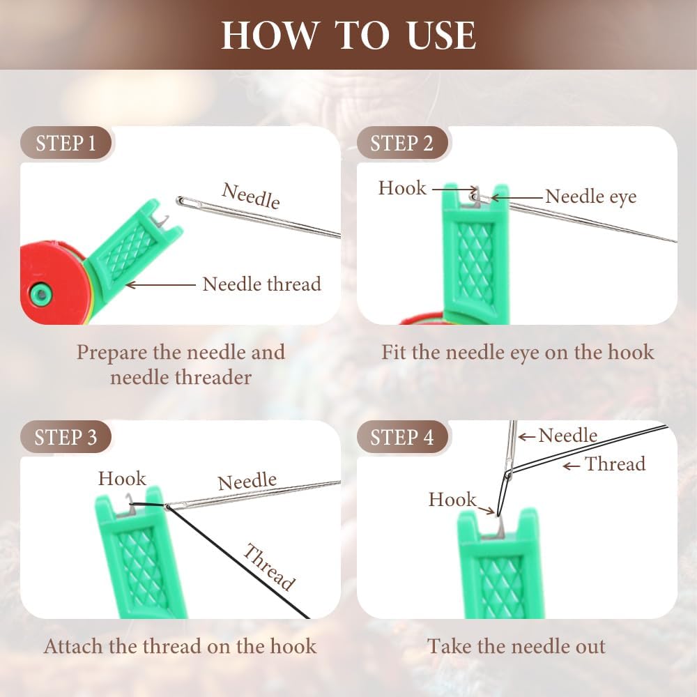 Automatic Needle Threader,2024 New Plastic Needle Threaders,Used to Quickly Thread The Thread Into The Needle Hole, Suitable for The Elderly and Those Who Like to Do Needlework(Random Color) (6 PCS)
