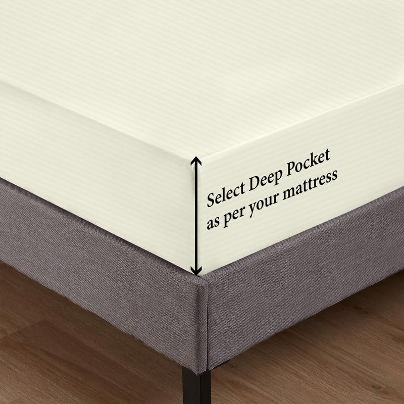 800 Series 100% Egyptian Cotton Sleeper Sofa Bed Sheet Set Stripe Full Size - Image 4