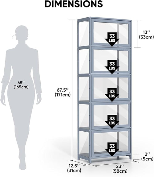 5-Tier Clear Display Cabinet - Image 2
