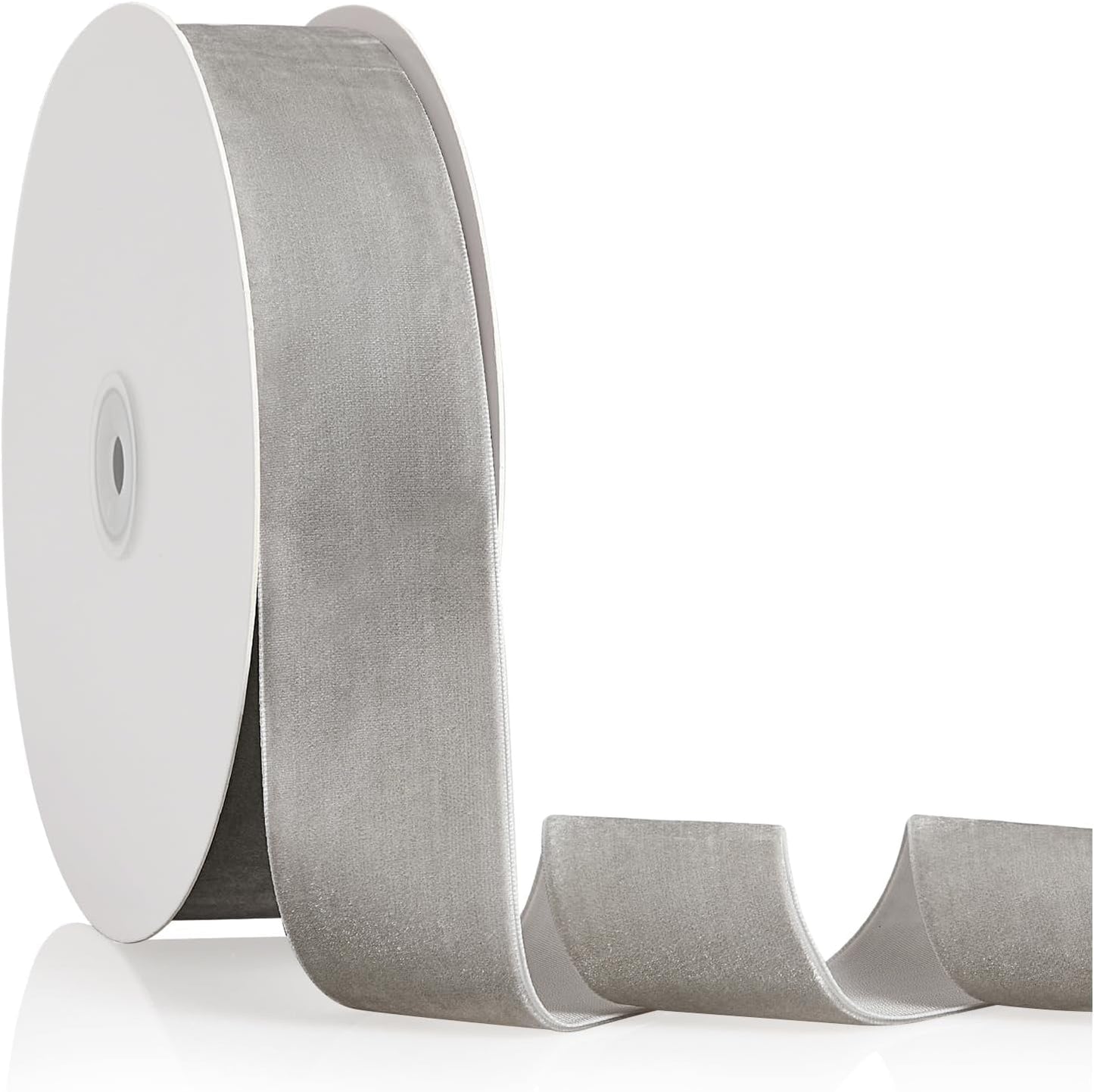 1.5" X 20 Yards Silver Grey Velvet Ribbon for Christmas Tree Wreath Decoration Handmade Crafts Ornaments Gift Wrapping & Bow Making