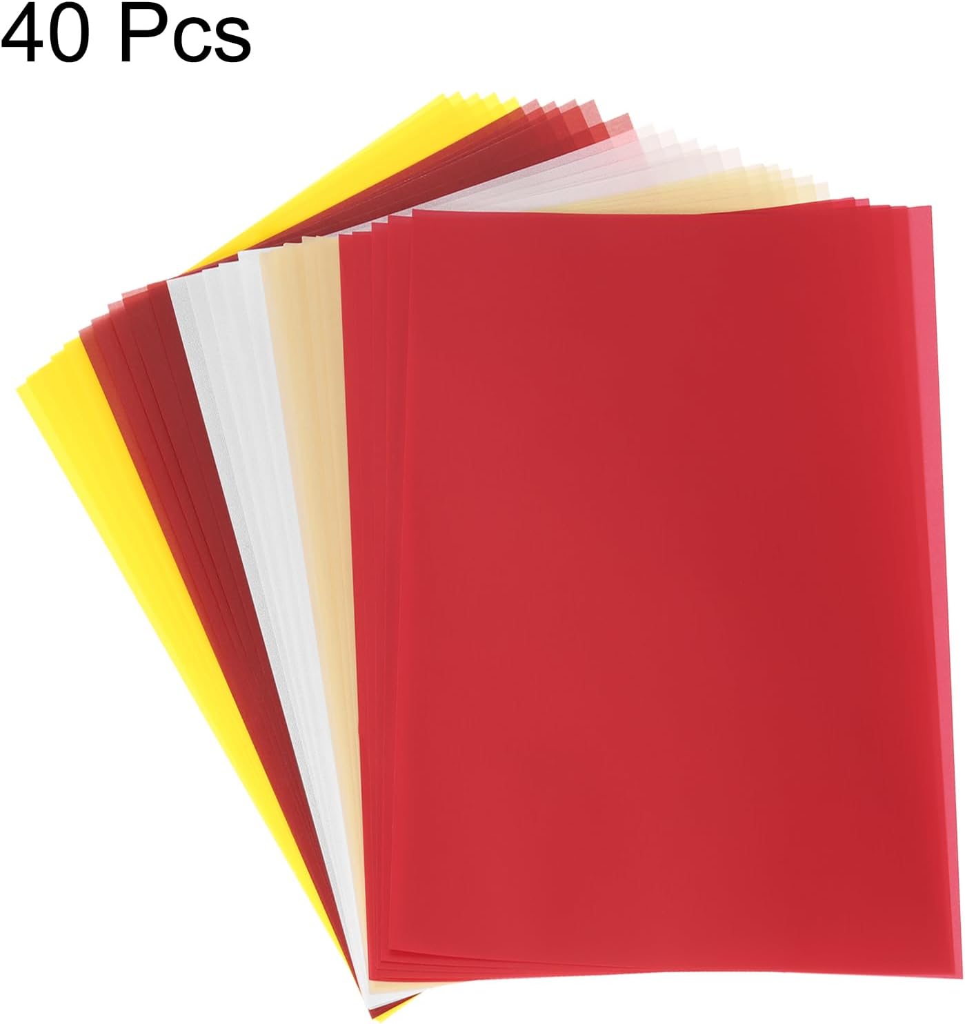 MECCANIXITY Colored Vellum Paper, 40 Sheet Multicolor Transparency 8.5 x 11 Printable Vellum Paper, Translucent Vellum Sheets for Printing Wedding Invitations Ink Jet Laser Printer