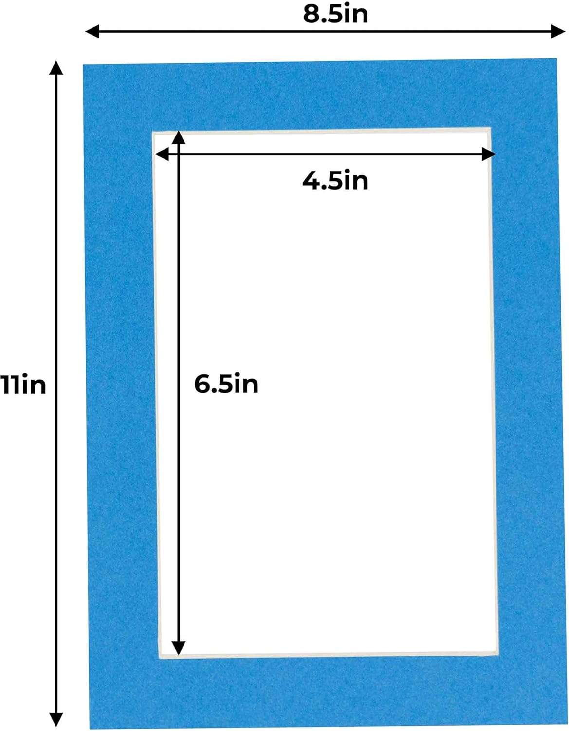 5x7 Mat for 8.5x11 Frame - Precut Mat Board Acid-Free Bay Blue 5x7 Photo Matte Made to Fit a 8.5x11 Picture Frame, Premium Matboard for Family Photos, Show Kits, Art, Picture Framing, Pack of 1 Mat