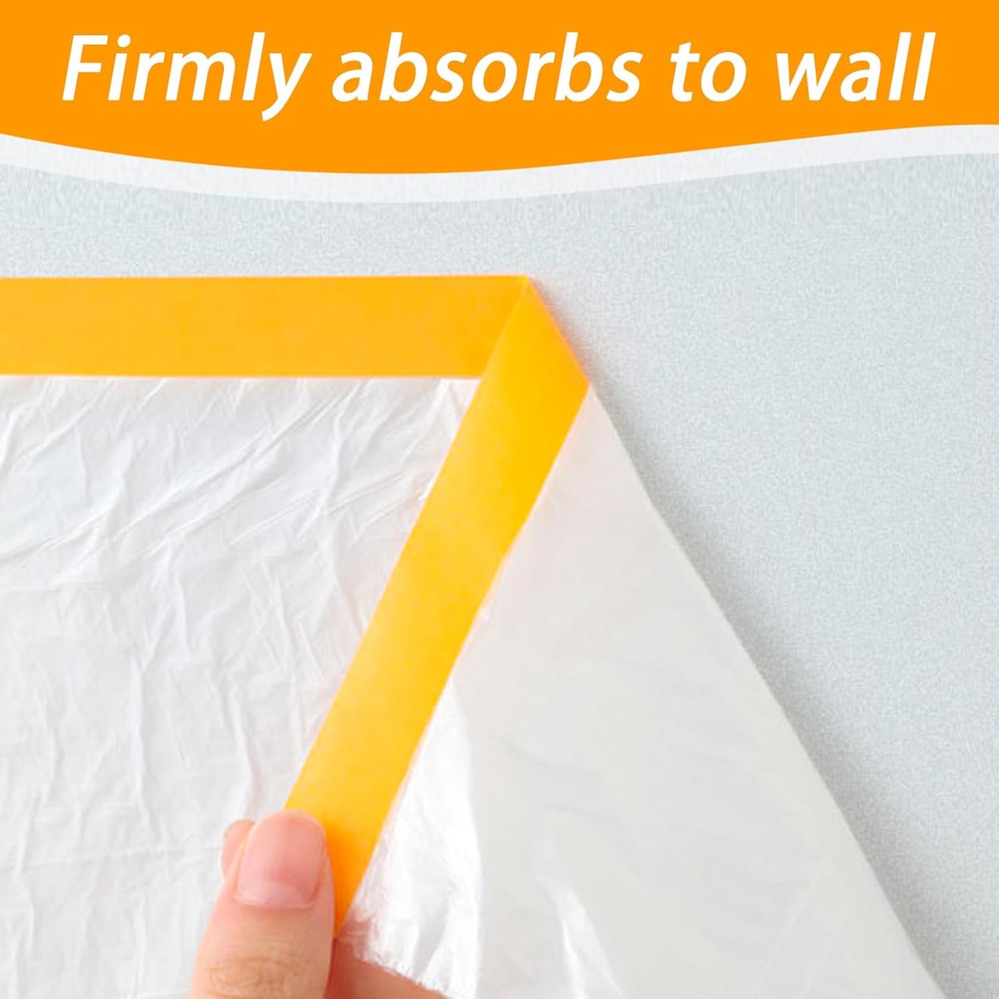 Painters Plastic with Tape 59inx65ft,Pre-Taped Masking Film Automotive Tape and Drape,Tear-Resistant Plastic Painting Film for Car Painting & Home Renovation (4 Rolls)