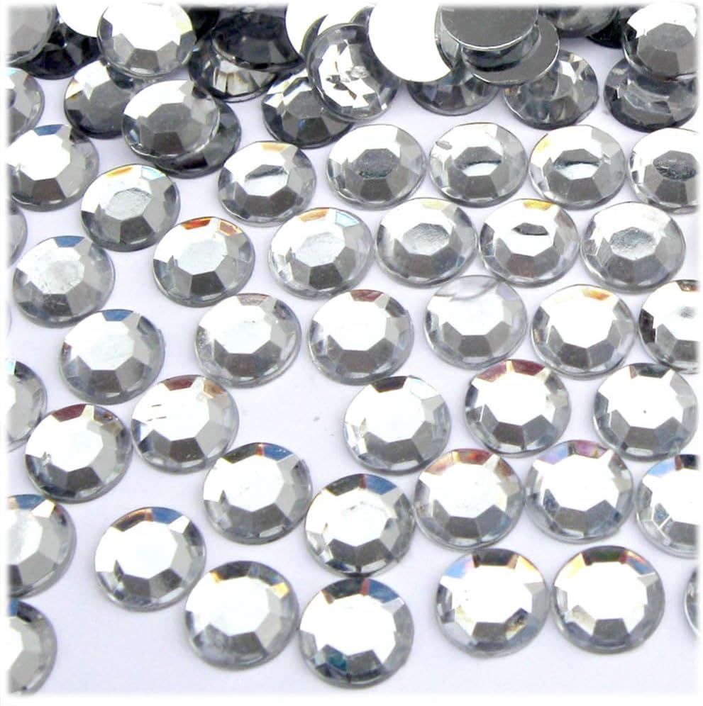 The Crafts Outlet 144pc Rhinestones Round 10mm - Flatback Orange