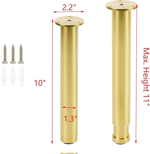 4 Pcs Gold Adjustable Sofa Legs Metal Modern Furniture Legs - Image 2