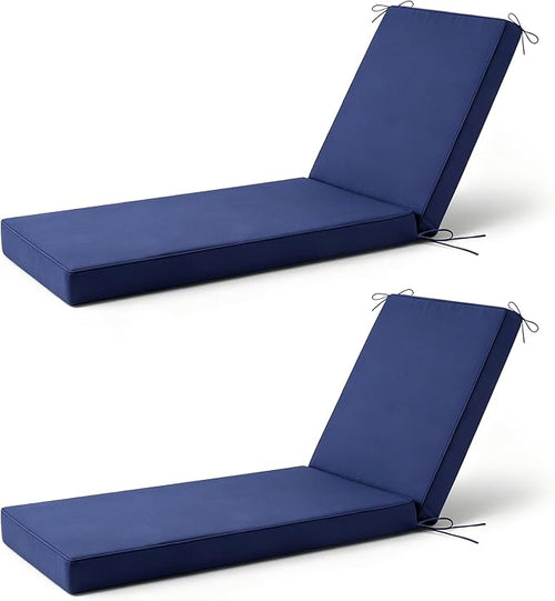 2 Pcs Chaise Lounge Cushions Outdoor, Outdoor Chaise Cushion by Aegisun