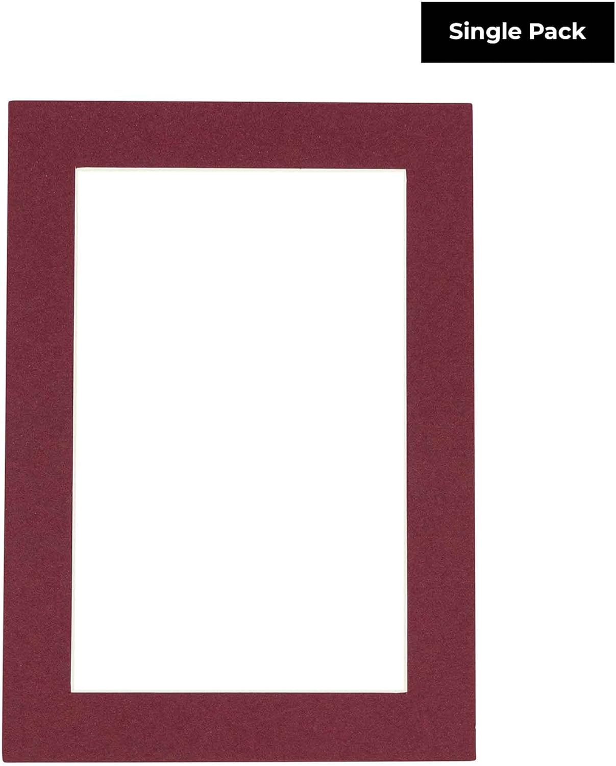 8x10 Mat for 6x8 Photo - Precut Maroon Picture Matboard for Frames Measuring 8 x 10 Inches - Bevel Cut Matte to Display Art Measuring 6 x 8 Inches - Acid Free ONE MAT with Backing Board & Clear Bag