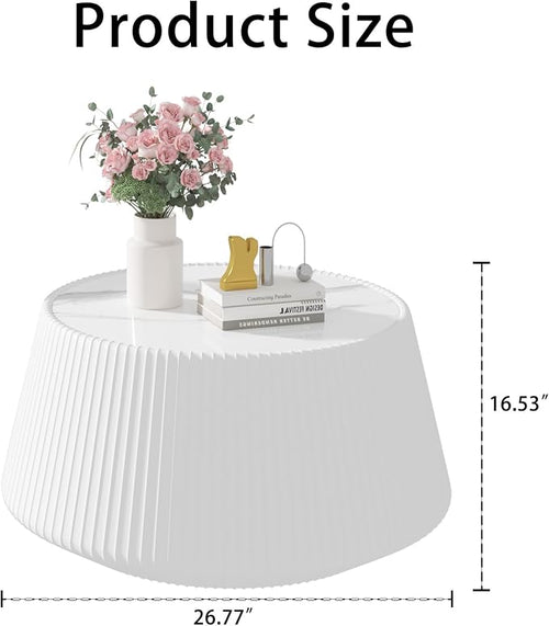 26.77" Marble Coffee Table, Modern Cup Shaped Coffee Table - Image 2