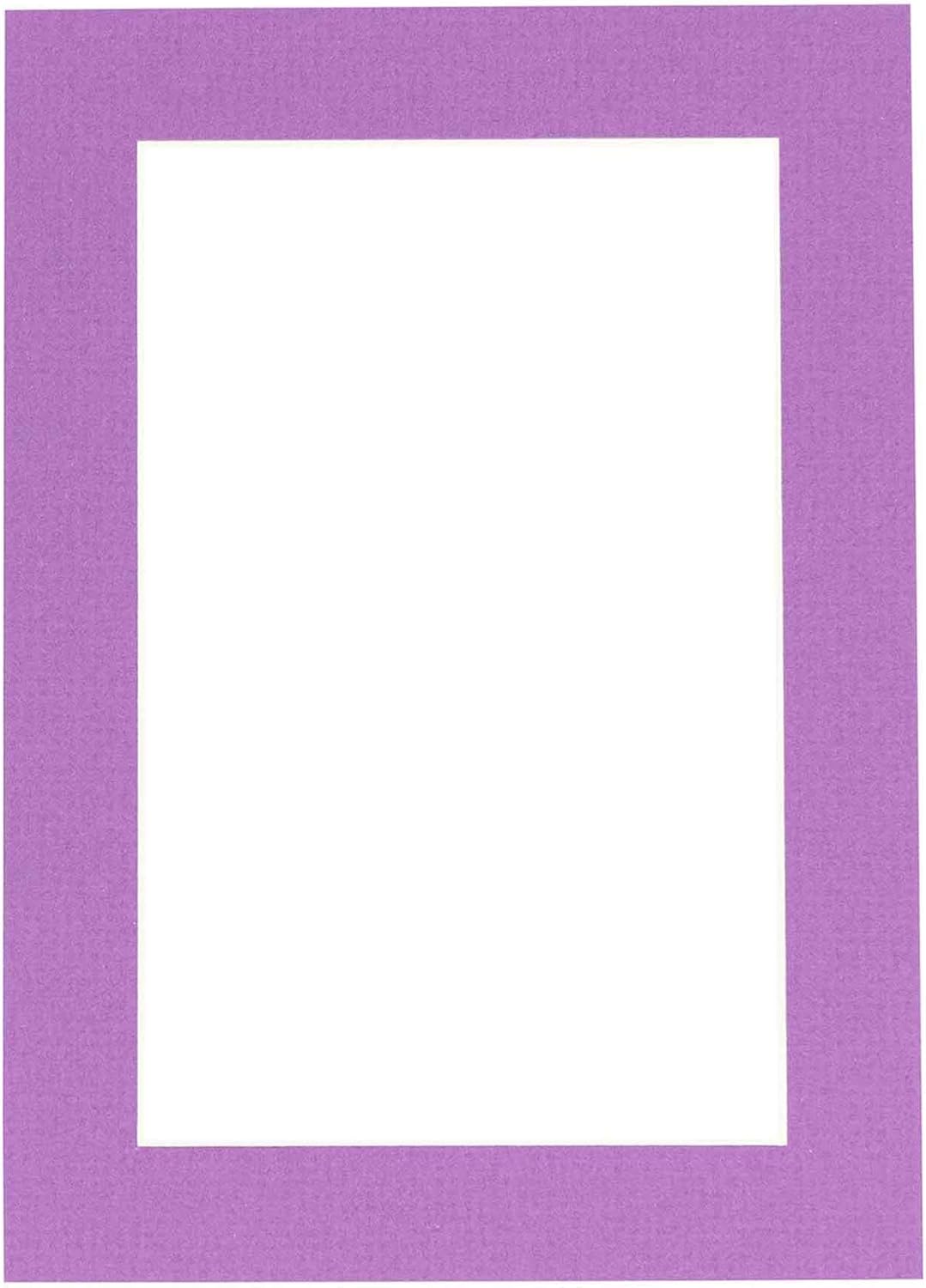 Poster Palooza 8.5x11 Mat Bevel Cut for 7x9 Photos - Acid Free Dark Purple Precut Matboard - For Pictures, Photos, Framing - 4-ply Thickness