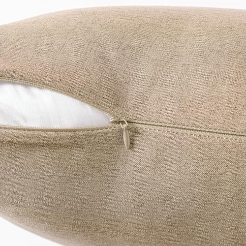 MIULEE Decorative Outdoor Pillow Covers Lumbar Waterproof 12x20 Light Tan - Image 2