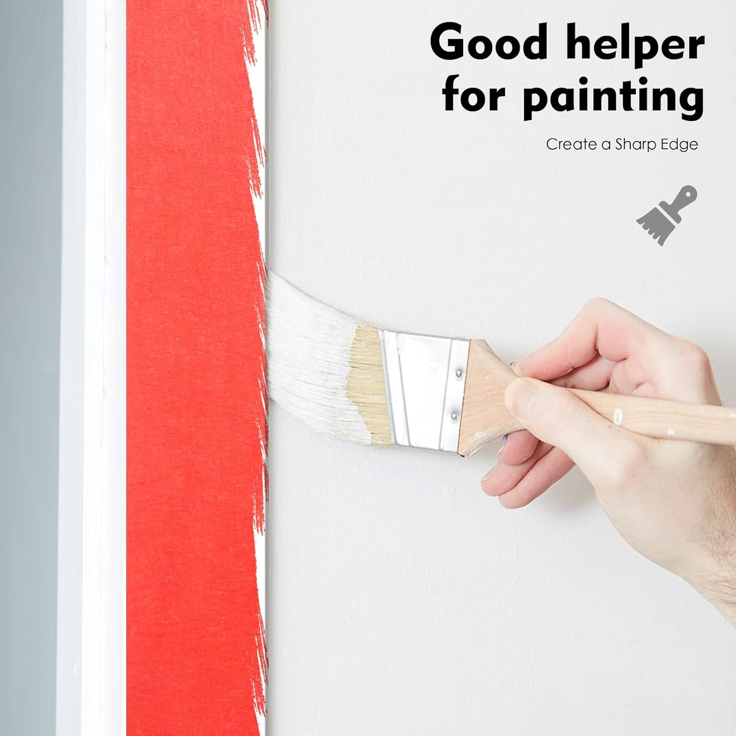 Red Painters Tape,1 inch x 60 Yards - Clean Release Masking Tape for Painting,Labeling,DIY Crafting,Decoration and School Projects