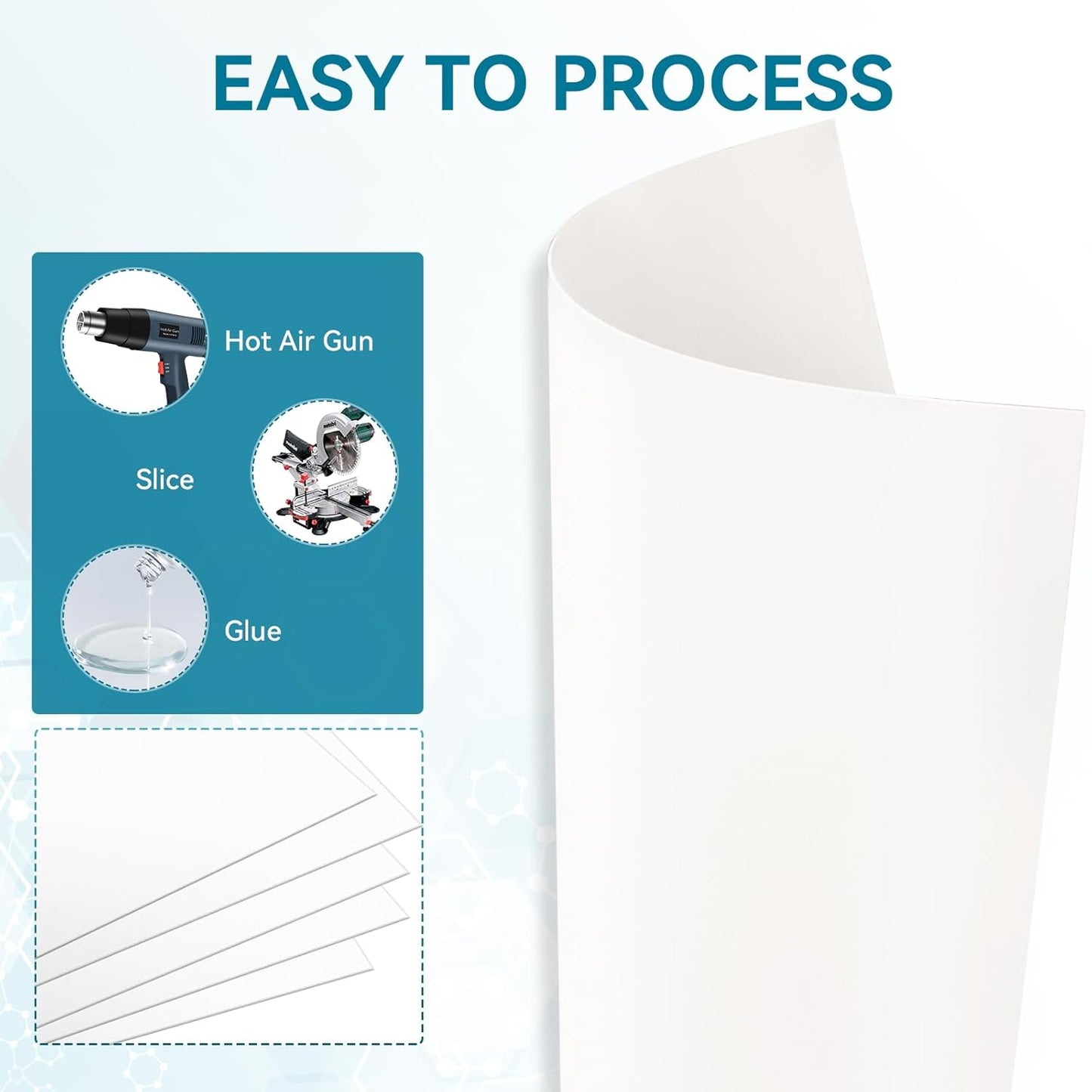 5 Pack White Plastic Sheets 12x16x0.04 in Flexible High Tensile Plastic Sheets Hard Plastic Panel for DIY Materials Handicrafts Home Decoration
