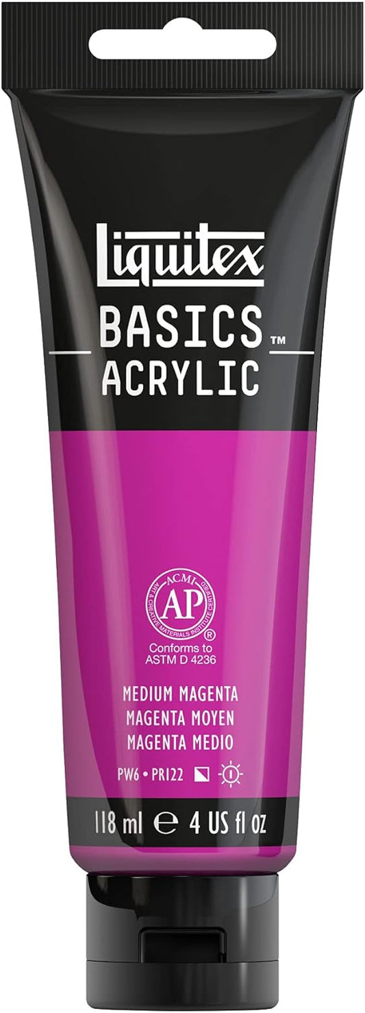 Liquitex BASICS Acrylic Paint, 118ml (4-oz) Tube, Medium Magenta