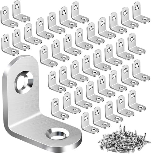 40PCS L Bracket Corner Brace, Stainless Steel L Brackets by Vicuna+R