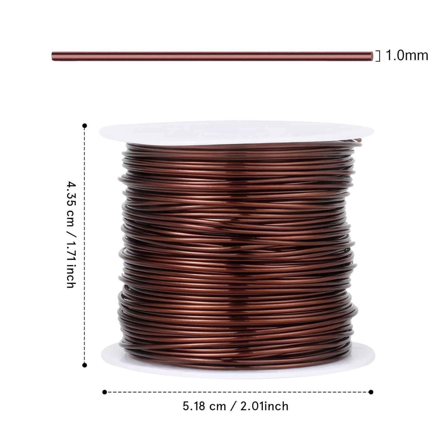 49FT Jewelry Wire 18 Gauge Tarnish-Resistant Copper Beading Wires Roll Bulk for DIY Crafts Jewelry Making, Red Brown