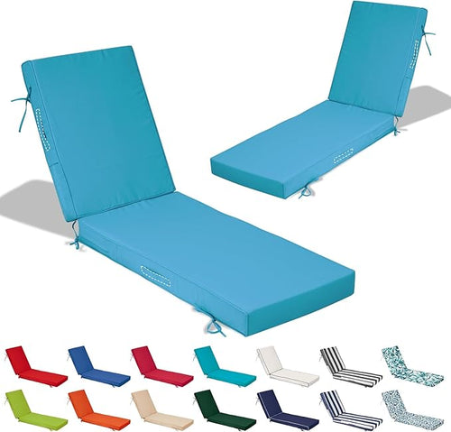 72x21x4in Lounge Cushions for Outdoor Furniture, Outdoor Lounge Chair Cushions by Odsiikly