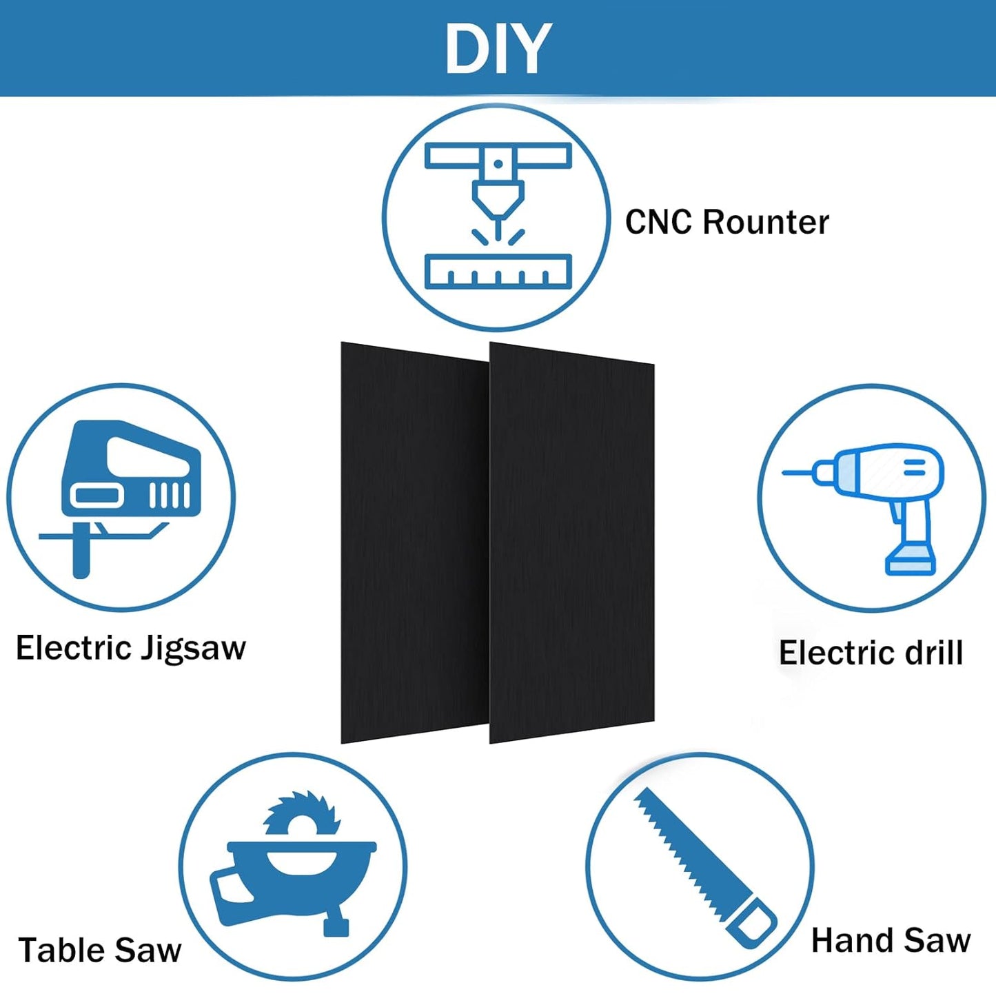2Pack Anodized Aluminum Sheet 6 x 12 x 1/16(0.06") Inch Black Anodized Aluminum Metal Plates Engraving Blanks for Laser Engraving, DIY, 1.5MM Thin Decorative Aluminum Metal Sheets for Crafting