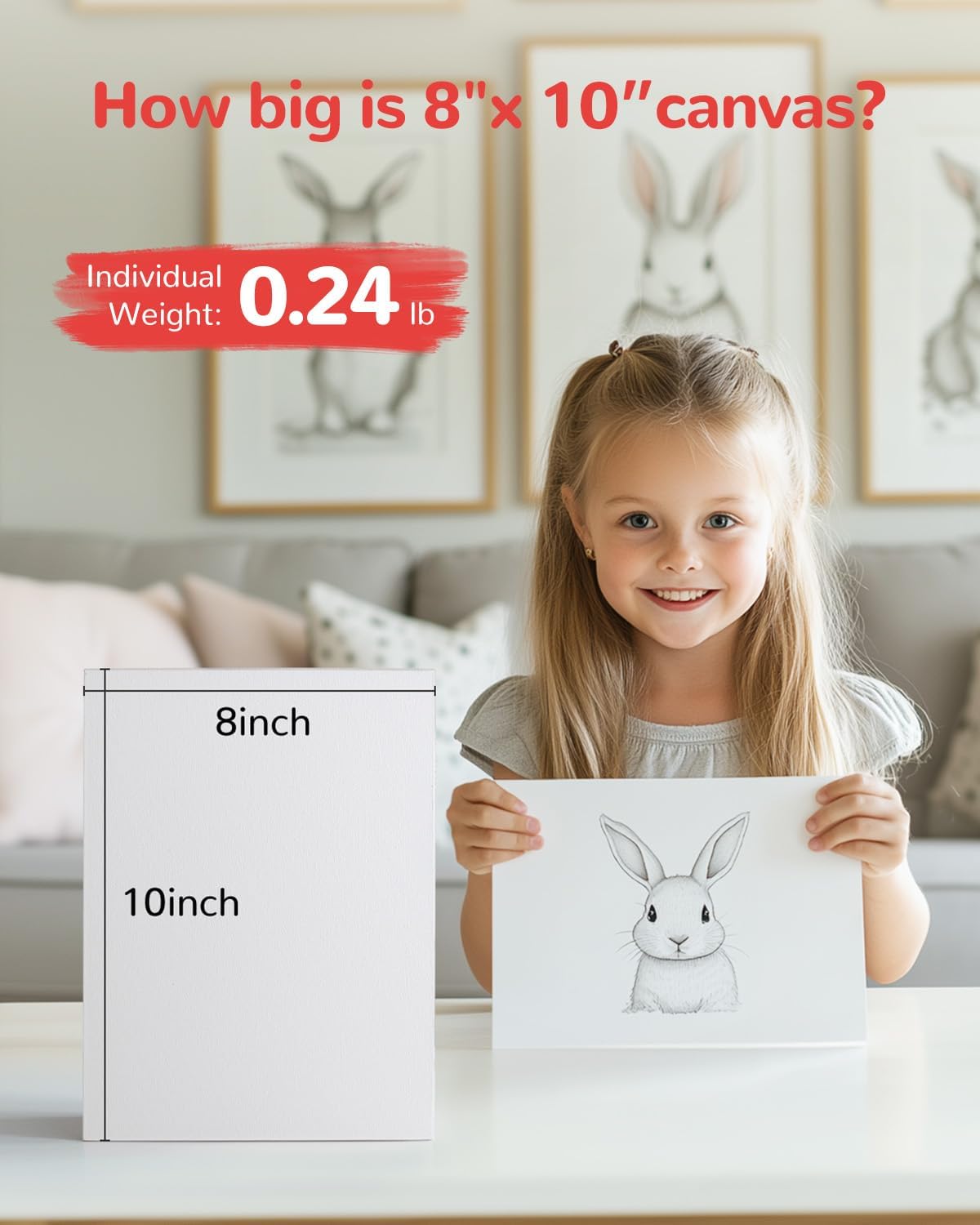 Canvas Boards for Painting 48 Pack, 8x10 Inch Painting Canvas Panels, 100% Cotton White Blank Art Supplies for Acrylics Oil Watercolor Tempera Paints