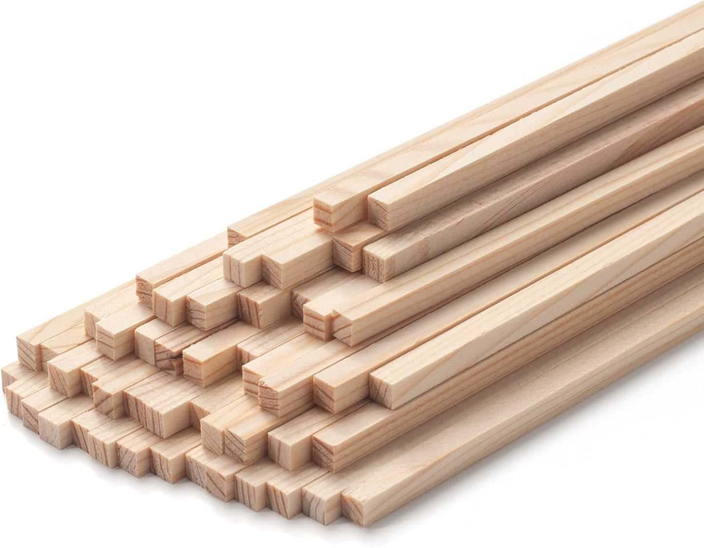 3/16" x 12" Square Wooden Dowel Rods Wood Dowels for Crafting, 50PCS Small Unfinished Wood Craft Sticks Hardwood Sticks Wooden Strips for Arts and DIYers, DIY Projects, Models Making, Woodworking