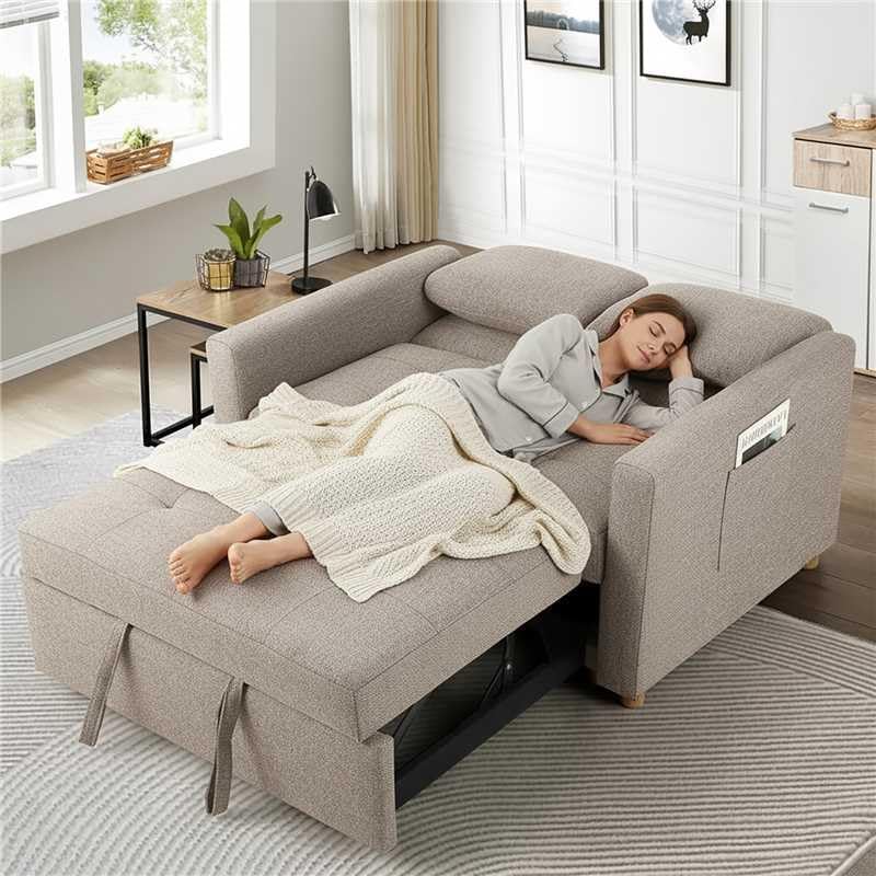 SEJOV Loveseat Sleeper, 3-in-1 Convertible Sofa Bed Pull Out - Image 2