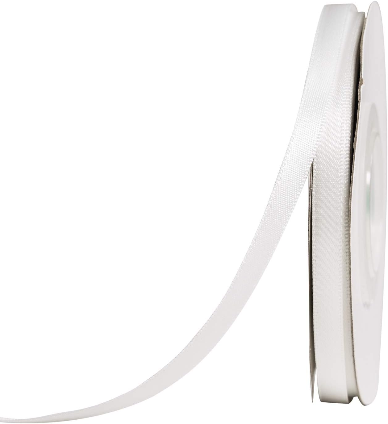 YAMA White Double Faced Satin Ribbon 1/4 Inch 25 Yards Thin White Ribbon for Gift Wrapping Crafts Hair Bows Wedding Party Decoration