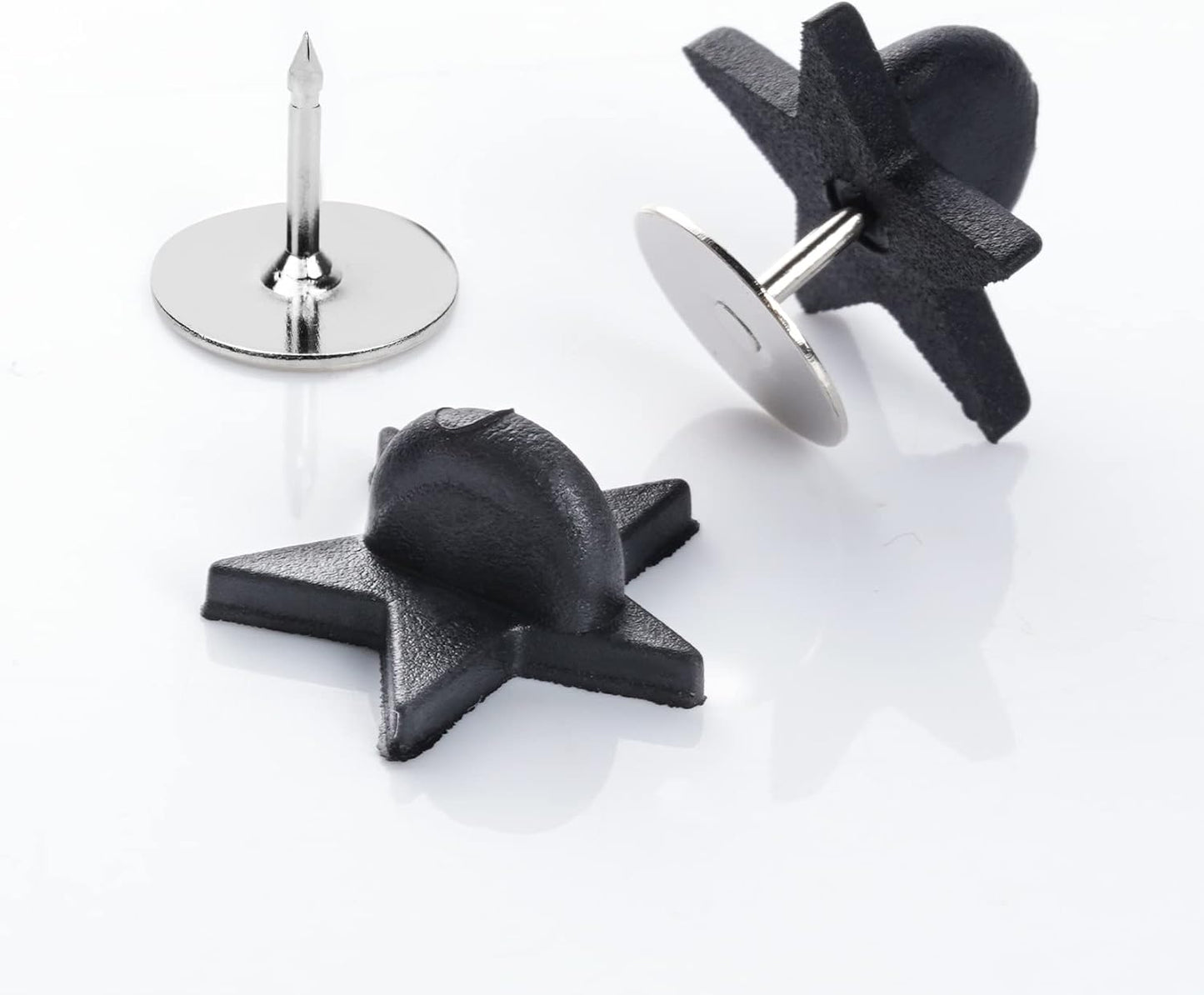 200pcs Black Rubber Pin Backs with 200pcs Blank Pins Star Shape Butterfly Clutch Tie Tacks Backings Pin Holder Keepers for Lapel Pins DIY Accessory