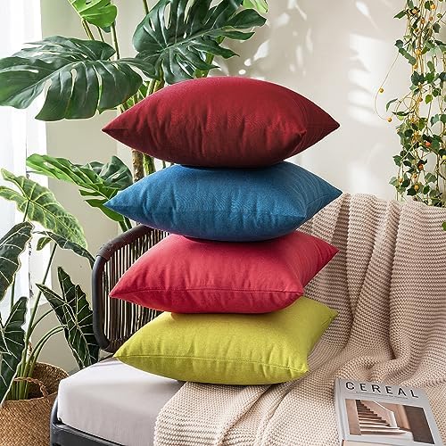 MIULEE Decorative Outdoor Pillow Covers Christmas 20x20 Wine Red - Image 5