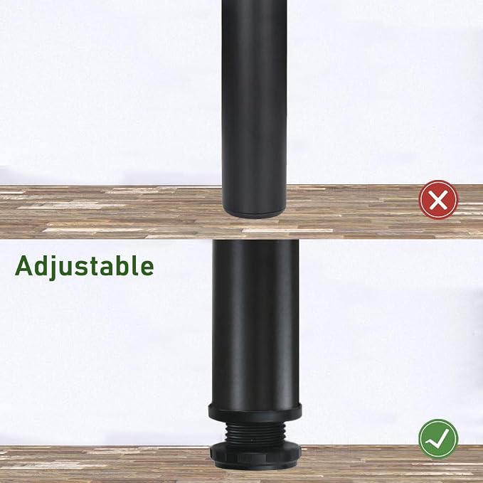 QLLY 20 inch Adjustable Metal Desk Legs, Heavy Duty Furniture Table Legs - Image 4
