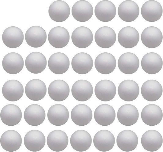 Crafjie Craft Foam Balls 40-Pack 3 Inches in Diameter, Foam Ball for DIY Arts and Crafts, Ornaments, Smooth Polystyrene Foam Balls for Decoration Household School Projects, White