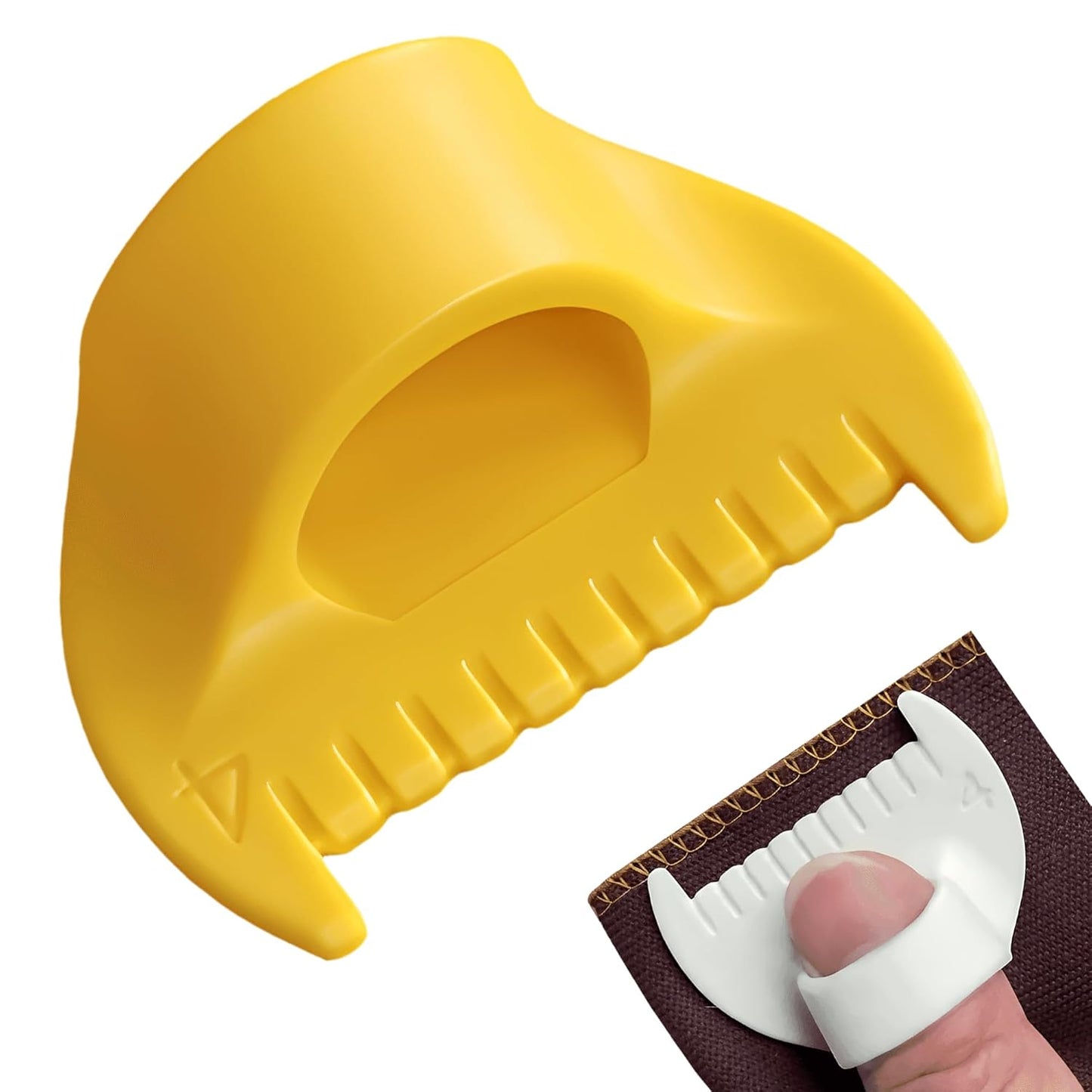 1 PCS 4mm Edge Lock Seam Guide, Mini Sewing Finger Ruler for Hand Sewing, DIY Sewing Kit Tool, Sewing Needle Gauge Measuring Guide, Yellow