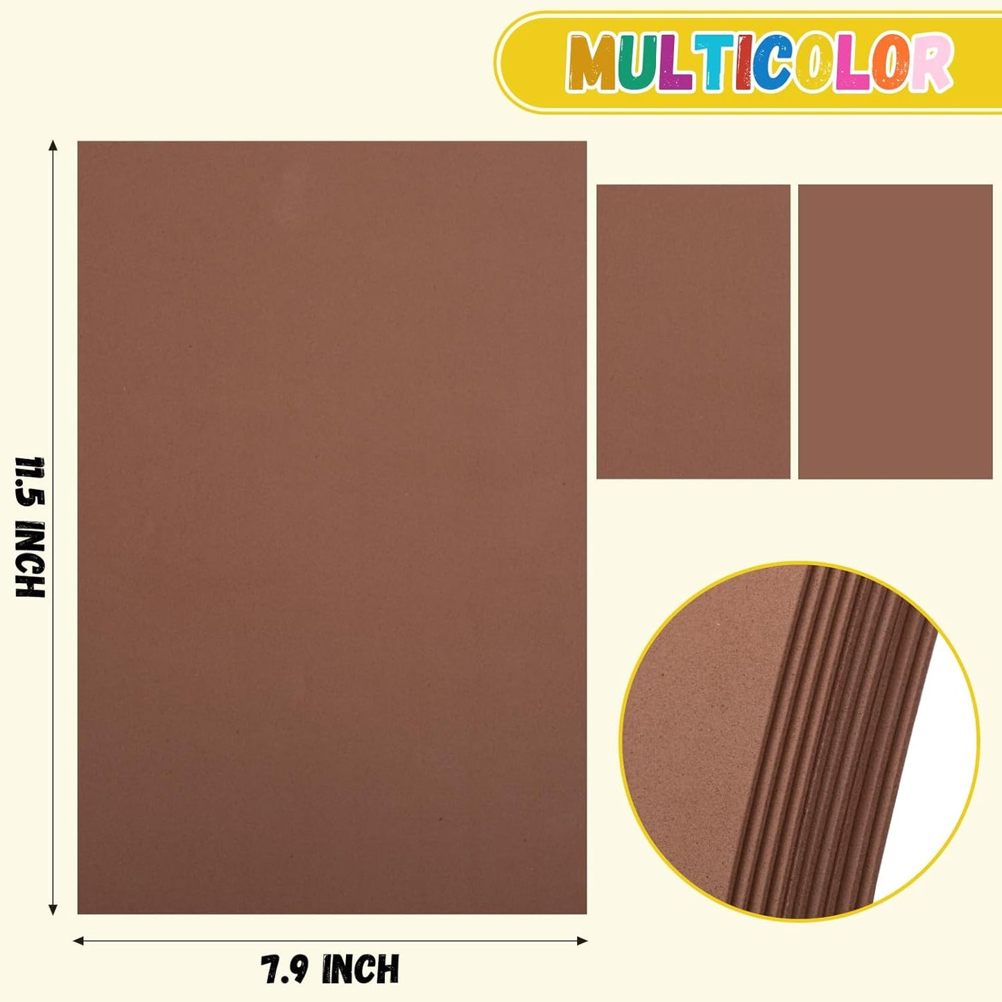10 Pack Foam Sheets Craft 8 x 12 inch, Eva Color Foam Paper for Art Crafts Projects, Classrooms Scrapbook Gift DIY Cutters Card Party Decoration (Brown)